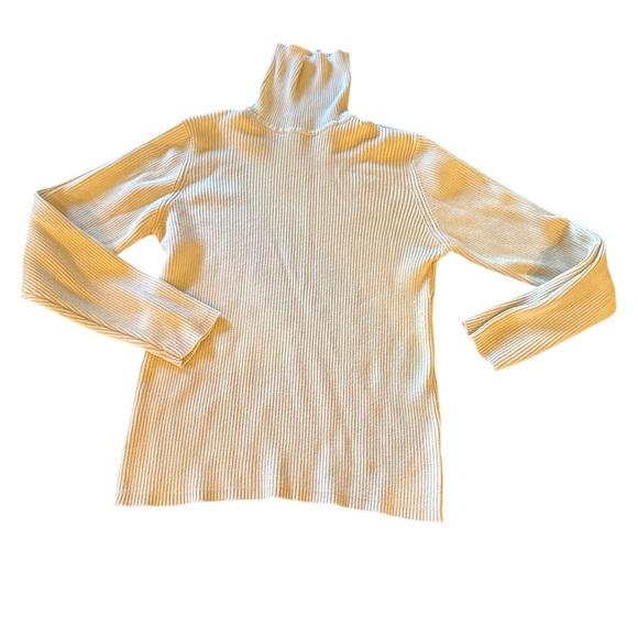 Inc International Concepts pastel yellow cotton ribbed Turtleneck Sweater Large - Picture 1 of 11